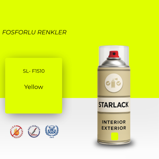 STARLACK SL 1510 YELLOW FLUORESCENT SPREY BOYA 400 ML STARLACK SL 1510 YELLOW FLUORESCENT SPREY BOYA 400 ML