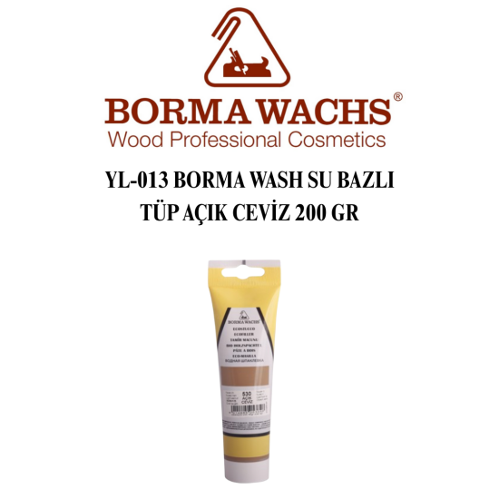 YL-013 BORMA WASH SU BAZLI TÜP AÇIK CEVİZ 200 GR YL-013 BORMA WASH SU BAZLI TÜP AÇIK CEVİZ 200 GR
