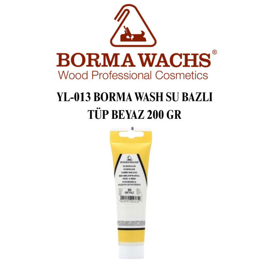 YL-013 BORMA WASH SU BAZLI TÜP BEYAZ 200 GR YL-013 BORMA WASH SU BAZLI TÜP BEYAZ 200 GR
