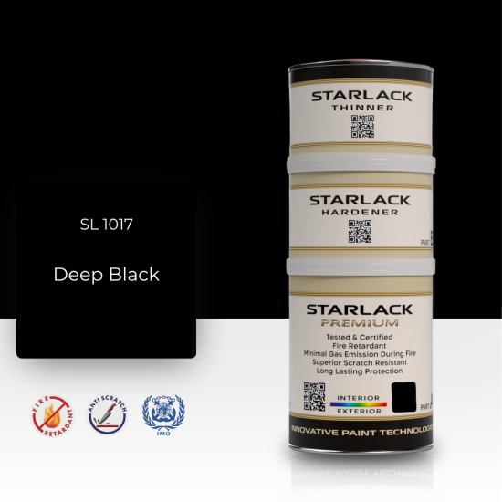STARLACK SL 1017 DEEP BLACK İPEK MAT BOYA 1,5 LT STARLACK SL 1017 DEEP BLACK İPEK MAT BOYA 1,5 LT