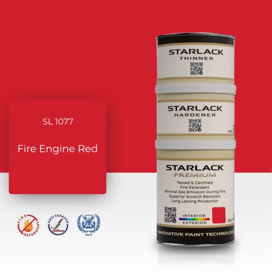 STARLACK SL 1077 FİRE ENGİNE RED İPEK MAT BOYA 1,5 LT STARLACK SL 1077 FİRE ENGİNE RED İPEK MAT BOYA 1,5 LT