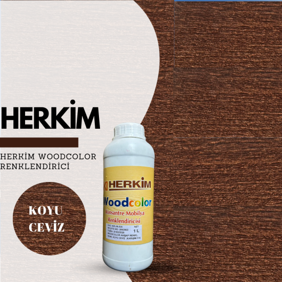 HERKİM WOODCOLOR KOYU CEVİZ RENKLENDİRİCİ 1LT HERKİM WOODCOLOR KOYU CEVİZ RENKLENDİRİCİ 1LT