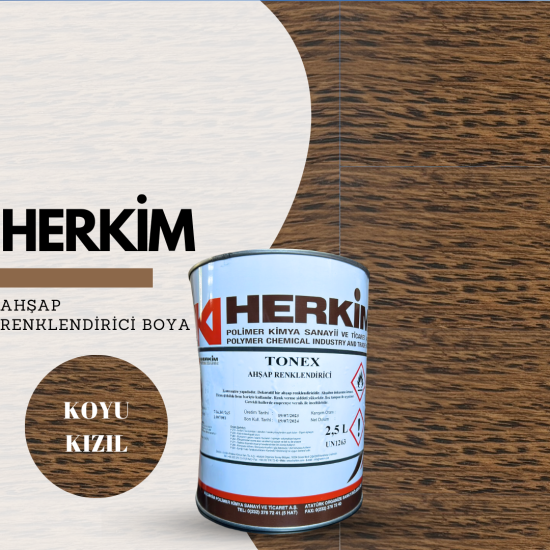 HERKİM TONEX AHŞAP RENKLENDİRİCİ KOYU KIZIL BOYA 2,5 LT HERKİM TONEX AHŞAP RENKLENDİRİCİ KOYU KIZIL BOYA 2,5 LT