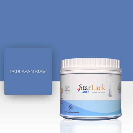 STARLACK AURA BOYA PARLAYAN MAVİ 250ML-500ML-1000ML STARLACK AURA BOYA PARLAYAN MAVİ 250ML-500ML-1000ML