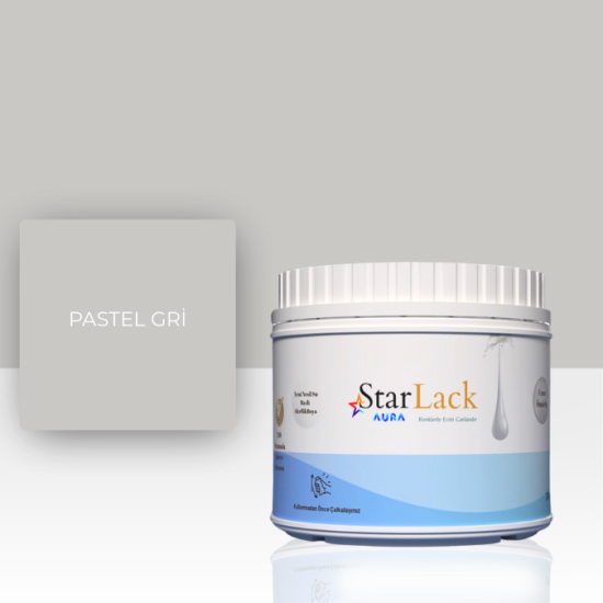STARLACK AURA BOYA PASTEL GRİ 250ML-500ML-1000ML STARLACK AURA BOYA PASTEL GRİ 250ML-500ML-1000ML
