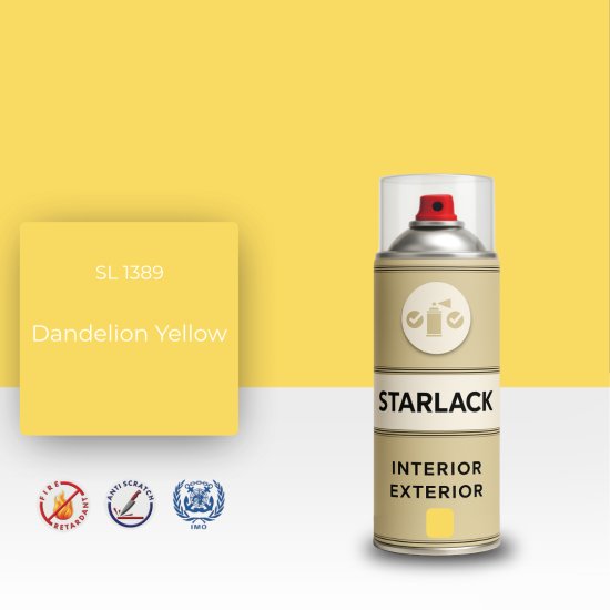 STARLACK SL 1389 DANDELİON YELLOW SPREY BOYA 400 ML STARLACK SL 1389 DANDELİON YELLOW SPREY BOYA 400 ML