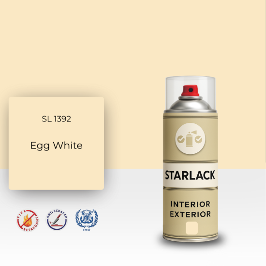 STARLACK SL 1392 EGG WHİTE SPREY BOYA 400 ML STARLACK SL 1392 EGG WHİTE SPREY BOYA 400 ML