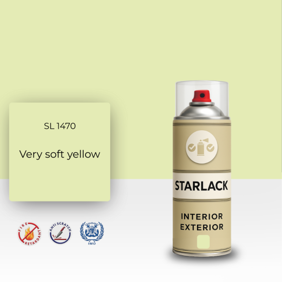 STARLACK SL 1470 VERY SOFT YELLOW SPREY BOYA 400 ML STARLACK SL 1470 VERY SOFT YELLOW SPREY BOYA 400 ML